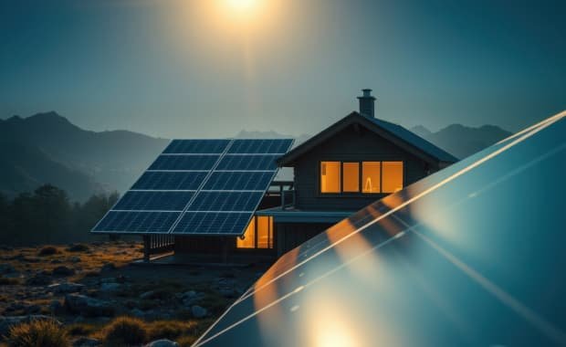 solar panel with sun